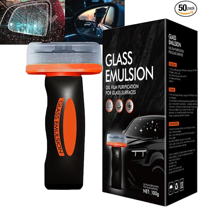 Glass Emulsion Cleaner,Q4 Glass Guard,Window Cleaner,Glass Handle Oil Film Remover Lotion,Car Windshield Oil Film Remover,Removes Oilfilm & Smudges (1PCS)