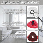 6Pcs Mop Heads Replacement,Spin Mop Replacement Head Compatible with Cedar Easywring 1-Tank System,Including 4 Spin mop Replacement Heads,1 Brush Head and 1 Base(Machine Washable & Easy to Replace)