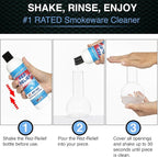 SNOWTREE - 2 Pack Rez Relief Glass Cleaner Solution for Glass, Ceramic, Metal & Silicone - 12 Fluid Oz Bottles (2 Pack) - Refreshing Citrus Scent Glass Cleaner Liquid - Removes Stains & Smells