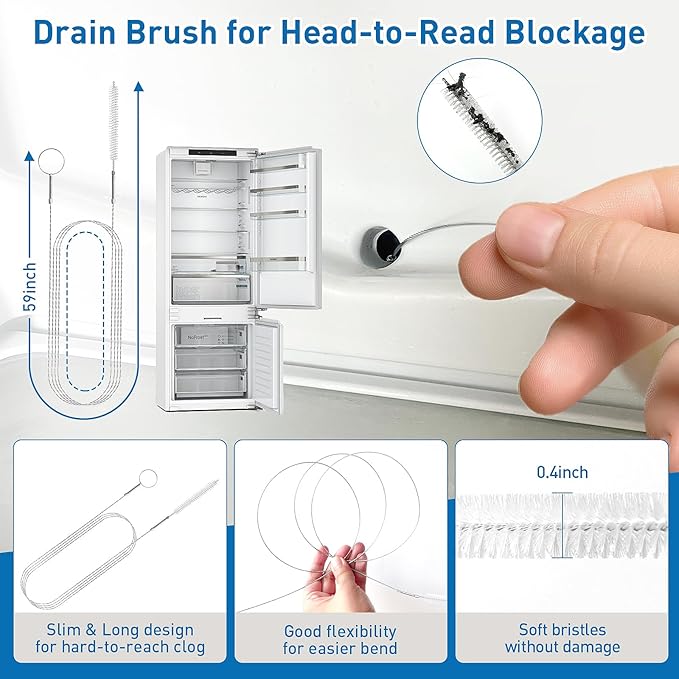 12 Pack Drain Clog Remover Kit, 59" Drain Snake(3pcs), 37" Steel Sink Snake(2pcs), 25" Snake Drain Hair Removal Tool(4pcs), 24" Drain Cleaner Tool(1pc), 18" Drain Brush(2pcs) for Sink, Toilet, Shower