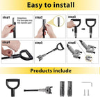 Universal Snow Shovel Handle, Back Saver Handle Attachment for Snow Shovel, Ergonomic Elasticity Handle Extension Universal Fit for Shovels Rakes, Weed Eater, String Trimmer, Gardening Tools