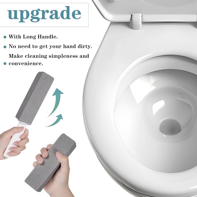 20Pcs Pumice Stone for Cleaning, Pumie Scouring Stick with Handle, Toilet Stone Brush Block, Hard Water Stain Remover for Toilet, Bathtubs, Sinks, Swimming Pools, Grills