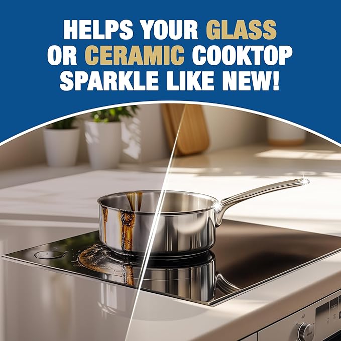 Bar Keepers Friend Cooktop Cleaner (2 x13 oz) Multipurpose Liquid Stovetop Cleanser - Safe for Use on Glass or Ceramic Cooking Surfaces, Copper, Brass, Chrome, and Stainless Steel & Porcelain Sinks