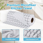 AIDEA Microfiber Cleaning Cloth Roll, 50PK, Microfiber Kitchen Towels, Reusable Paper Towels Tear Away Cloth, Lint Free Rags for House, Window, Cleaning Supplies 11.5"×11.5"