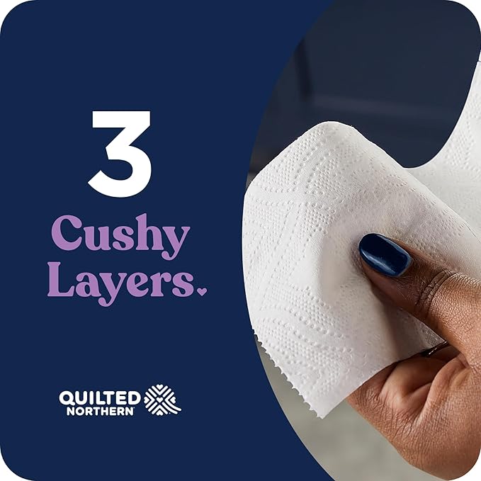 Quilted Northern Ultra Plush Toilet Paper, 18 Mega Rolls = 72 Regular Rolls, 3X Thicker*, 3 Ply Soft Toilet Tissue