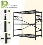 Durayloly 3Tier Storage Shelves Metal Shelving Unit Organizer,Adjustable Wire Shelving Rack Pantry Kitchen with Hooks,Shelves for Laundry,Office and Bathroom closet shelves 23.6" W x 13.8" D x 30.9" H