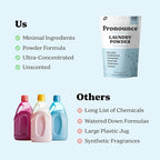 Pronounce Laundry Detergent Powder Alternative | Cleaner Ingredients. Safer for Sensitive Skin. Stain + Smell Fighting. Fragrance Free, HE Safe - 120 Loads (Unscented).