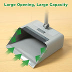 3 in 1 Broom and Dustpan Set with Adjustable Push Broom with 48.8“ Long Handle for Floor Sweeping Outdoor Indoor Sweeping Combo for Home & Kitchen (Gray)