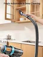 INTETURE Cordless Vacuum Cleaner, 600W 50KPA 65Mins Vacuum Cleaners for Home, Upgraded Stick Vacuum with 3.3Ft Extendable Hose, LED Touch Screen & Wall Charging Station for Hard Floor Carpet Car Pet