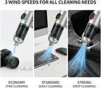 AUTOPALS Cordless Car Portable Vacuum Cleaner, 4 in 1 Suck, Blow, Inflate, Vacuum, 18000Pa High Power, 180° Rotating Handle, Type-C Charging, LED Display, Multi-Nozzles for Car, Home, Office