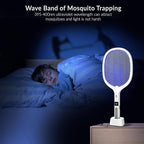 WBM SMART 2 in 1 Electric Bug Zapper, Mosquitoes Trap Lamp & Racket, USB Rechargeable Electric Fly Swatter for Home and Outdoor Powerful Grid 3-Layer Safety Mesh Safe to Touch, Pack of 2