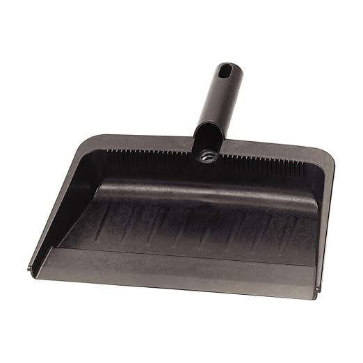 Carlisle FoodService Products Heavy Duty Dust Pan with Handle – Durable Plastic, 8 Inch Dust Pan for Home, Kitchen, and Commercial Use, Black