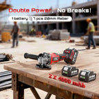 Cordless Angle Grinder, 4-1/2" Battery Grinder with 2 Batteries, LED Display,Burshless motor for Metal Cutting Grinding, Rust Removal