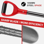 Drain Spade with Fiberglass Handle Root Saw Spades Garden Shovel for Digging,Trenching,44 inches