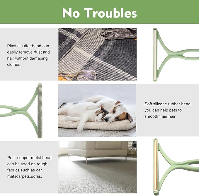 3 in 1 Lint Remover,Pet Hair Remover, Dog Cat Hair Remover,Carpet Rake,Lint Brush,Lint Shaver for Carpets, Multi Fabric Edge and Carpet Rake,Car Mat,Couch,Pet Bed,Furniture & Rug(1 PC)