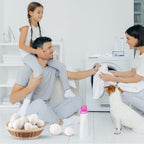 24 Pack Wool Dryer Balls, 3.15'', 2.4'' Reusable Laundry Balls Wool Balls Natural No Lint Fabric Softener Balls for Clothing Wrinkles (White)
