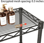 Golpart Small 5 tire Shelves Storage Wire Shelving Unit Metal Shelf Adjustable Organizers Storage Shelving for Bathroom Laundry Room Kitchen Pantry10”D x 16”W x 55”H Black