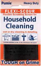 PUMIE Flexi-Scour, 5.5 x 4 Inch Flexible Scrubbing Screen for Household Cleaning, Flexible Scouring Mesh Pad, FLEX-12 C Abrasive Grit Cleaning Screen for Grill, Removes Carbon, Rust, Scale(Pack of 48)