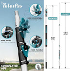 20 Feet High Reach Cobweb Duster with 5-12Ft Extension Pole, Webster Cobweb Duster with 3-Stage Telescopic Aluminum Pole, Spider Web Brush for Outdoor & Indoor Cleaning - Soft Bristles.