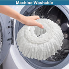 6 Pack Mop Heads Replacements, Compatible with FunClean Spin Mop & RinseWise Mop Bucket, Microfiber Spin Mop Head Refill Cleaning Supplie for Home Industrial and Commercial Use