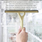 TOPINCN Stainless Steel Squeegee Window Cleaning Glassware Household Tile Squeegees Mirror Scratch Artifact for Glass Cleaner Gold Shower Squeegees
