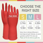 Rubber Cleaning Gloves 5 Pairs Kitchen Dishwashing Gloves Reusable for Household Washing Dishes Cleaning Gardening, Non-Slip Water Resistant Dish Gloves for Women Men Medium