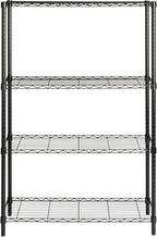 Honey-Can-Do 4-Tier Heavy-Duty Adjustable Shelves, Metal Storage Rack with 250-lb Shelf Capacity, Black, 14" W x 36" L x 54" H