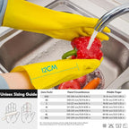 Vgo... 10-Pairs Reusable Household Gloves, Rubber Dishwashing gloves, Extra Thickness, Long Sleeves, Kitchen Cleaning, Working, Painting, Gardening, Pet Care (Size S, Yellow, HH4601)