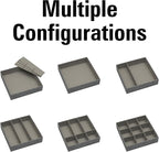Household Essentials 3 Piece Drawer Organizers Starter Set, Customizable Inserts, Large Tray and 2 Small Trays, Graphite