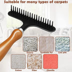 Portable Carpet Rake, Matted & Shag Rug Rake, 6.0 x 4.3 inches, Black