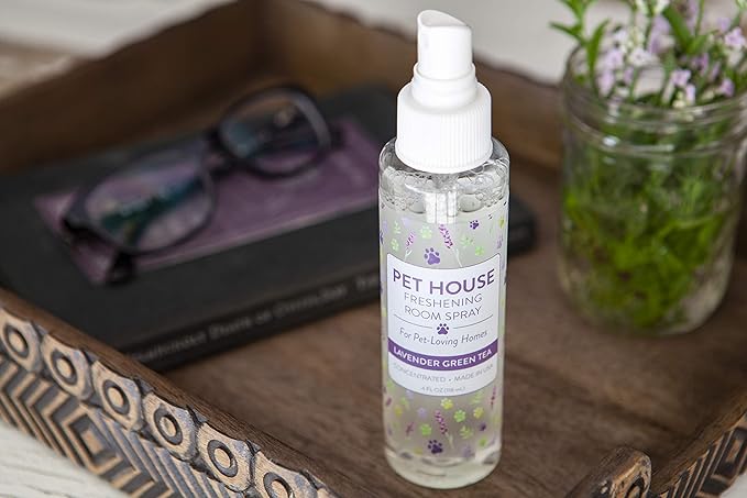 One Fur All Concentrated Room Spray 4 OZ Dog and Cat Friendly Air Freshener for Pet Odor, Lavender Green Tea, Pack of 2