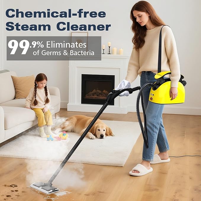 Steam cleaner, 1500w Steamer Cleaning Fast Heating Multi-Surface Steam Cleaner for Home，Steamer Cleaning for Grout