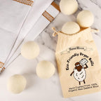 Wool Tumble Dryer Balls– Eco-Friendly Organic Fabric Softener, Reduce Wrinkles & Drying Time, Save Energy, Reusable, Handmade, 100% New Zealand Wool, Baby Safe, Unscented, XL Size (Pack of 6)