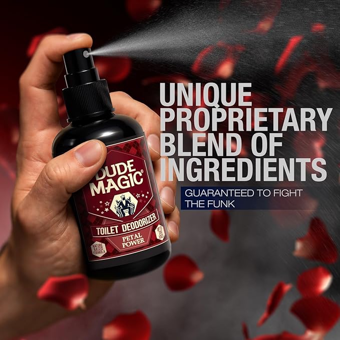 Toilet Deodorizing Spray | Natural Before You Go Toilet Spray | Pre-Poop Bathroom Odor Eliminator with Essential Oils | Travel Size Bathroom Air Freshener | Petal Power 2oz