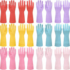 12 Pairs Rubber Cleaning Gloves for Dishwashing Reusable Kitchen Gloves for Washing Dishes and Household