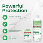 Hygea Natural Bed Bug & Lice Extra Strength Elimination Duo - Includes 24 oz Lice & Bed Bug Spray & 32 oz Laundry Additive - environmentally responsible Formula - Pest Control for Home & Travel