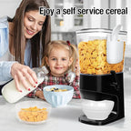 Cereal Dispenser Countertop Wath Bowls and Spoons Cereal Containers Storage for Pantry Snack Organizer Dry Food Storage Container with Lid for Kitchen Organization Oatmeal Nut Granol（Black 2 pack ）