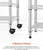 HealSmart 3-Tier Heavy Duty Storage Shelving Unit,Chrome,24.02" D x 13.78" W x 21.97" H inch, 1 Pack
