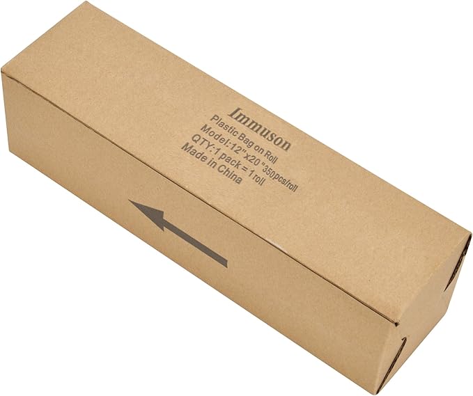 Immuson 12" x 20" Plastic Produce Bag on a Roll Food Storage Bags Clear Plastic Produce Bag for Fruits, Vegetable,Bread, Kitchen Bags (350 Bags-1 Roll)