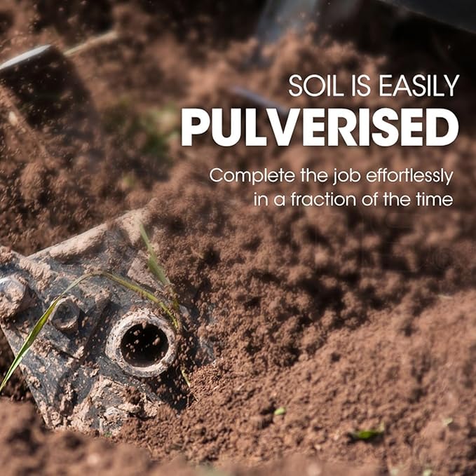 Garden Tiller,Gas Powered Rototiller 52cc 2 Stroke Tiller Cultivator Petrol Mini Mantis Tiller 7.8-Inch Width 6-Inch Depth Lawn Tools with 1.2L Fuel Tank for Soil Digging Weed Removal 9000RPM Orange