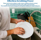 Steel Wool Scrubber Heavy-Duty Stainless Steel Scrubber Pads for Pots, Pans, Grills, and Stovetops 1.06oz, Ideal for Home and Commercial Use (12-Pack)