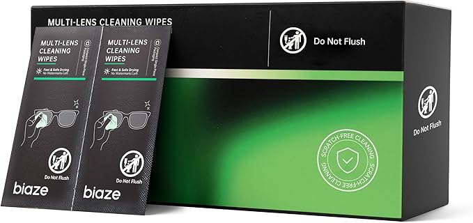 200 Count Lens Wipes for Eyeglasses, Eyeglass Cleaning Wipes Pre-moistened Individually Wrapped Sracth-Free Streak-Free Eye Glasses Cleaner Wipes for Camera Lens, Sunglass, Goggles