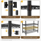 Golpart Coat Rack Clothes Wardrobe：Closet Organizer and Storage Clothing Garment Rack with Shelves Heavy Duty for Hanging Clothes Portable Adjustable Black 15.8" Dx(70-88.5)" Wx76.5 H