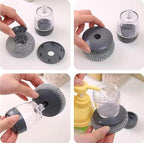 Dispensing Steel Wool Scrubber, Heavy Duty Stainless Scouring Pad with Dispenser, Brush with Soap Dispenser, Steel Sponge Scourer for Kitchen, Dishes, Pan, Stove, Grill, Cast Iron 1+4