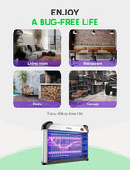 Buzbug LED Bug Zapper Indoor, 10 Years Lifespan 3 Lamps, 3800V High-Voltage, Sustainable Less Power Electric Mosquito Zapper, Fruit Fly Mosquito Moth Gnat Zapper, Killer, Trap -MA009 (New Black)