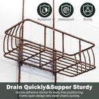 Epicano Shower Caddy Hanging, Anti-Swing Over Head Shower Caddy Rustproof with hooks for Towels, Sponge and more, Bronze