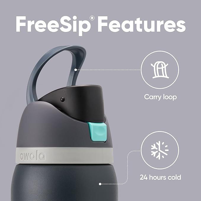 Owala FreeSip Insulated Stainless Steel Water Bottle with Straw for Sports, Travel, and School BPA-Free Sports Water Bottle, 40 oz, Foggy Tide