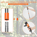 Manual Pole Saw for Tree Trimming, 14 FT Pruning Saw with 6-Section Stainless Steel Handle, Sharp steel Blade, Easy to Carry and Lightweight Extendable Design for Garden & Tree Maintenance