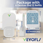 VEYOFLY Fly Trap Indoor, Fruit Fly Traps for Indoors, (4 Device + 12 Refills) Gnat Traps for House Indoor, Fly Catcher Indoor, Plug in Light Flying Insect Trap, Bug Light Killer, Fly Trap