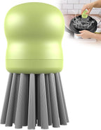 Mini Dish Brush for Cleaning Chicken Shredder, Palm Brush Dish Scrubber with Ergonomic Grip, Kitchen Brush for Washing Dishes, Pans, Pots, Sink (1, Matcha)